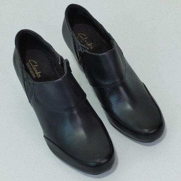Clarks Bendables Ankle Leather Booties Black Size 8.5 - Picture 10 of 11